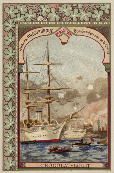 Bombardement de La Canée, Crète, guerre gréco-turque, 28 mars 1897 - French School