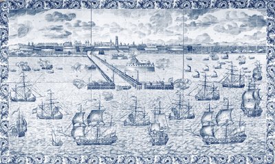 Bombardement de Dunkerque le 11 août 1695 - French School