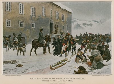 Bonaparte reçu par les moines du Mont Saint-Bernard - French School