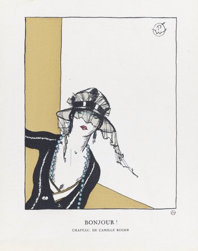 Bonjour, pub. 1921 (pochoir print) - French School