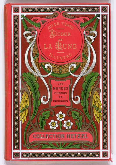 Couverture de Autour de la Lune par Jules Verne (1828-1905), éditions Hetzel, fin du XIXe siècle - French School