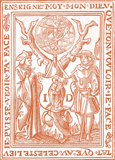 Ex-libris de Jehan St. Denis, libraire à Paris - French School