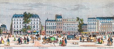 Boulevard Poissonnière côté sud - Rue du Sentier - Rue Saint Fiacre - Gravure dans « Tableau-de-Paris » par Edmond Texier 1852 - French School