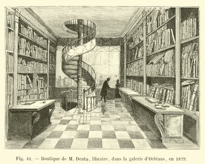 Boutique de M. Dentu, libraire, dans la galerie d