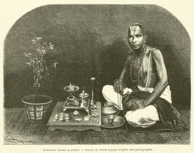 Brahmane faisant sa priere - French School