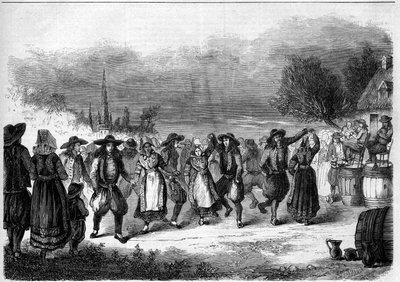 Coutume bretonne : un mariage en Bretagne. - French School