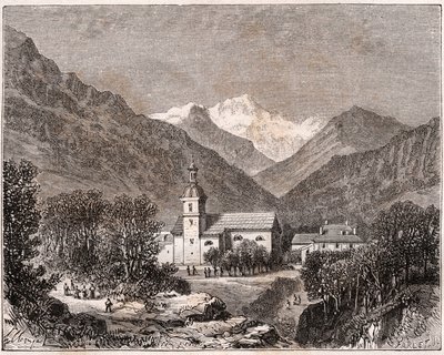 Brides-les-Bains - Savoie - gravure dans "La France illustrée : géographie, histoire, administration statistique" par V.A. Malt-Brown. 1884 - French School