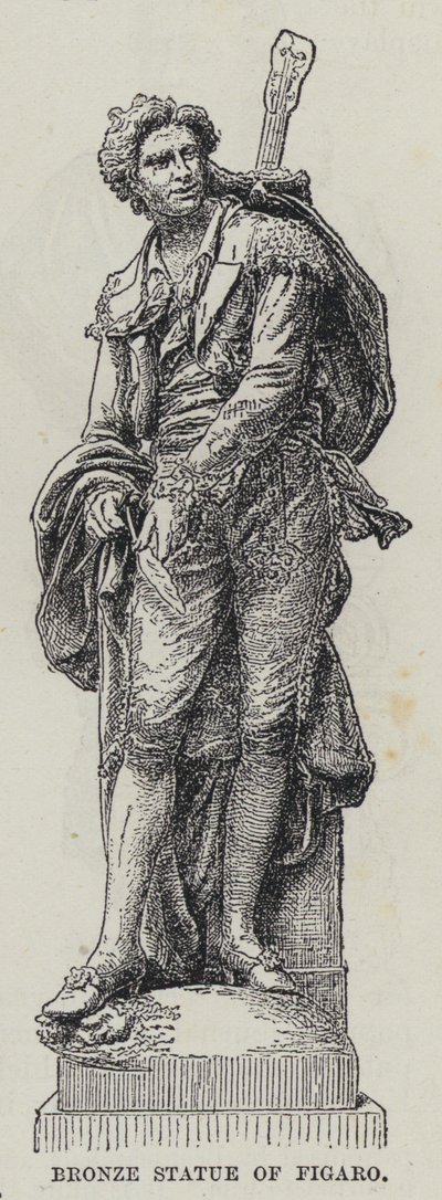 Statue en bronze de Figaro - French School