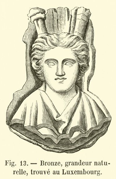 Bronze, grandeur naturelle, trouve au Luxembourg (engraving) - French School