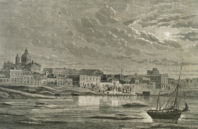 Buenos Aires dans les années 1860 (gravure) - French School