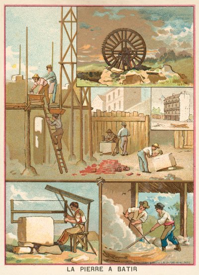 Pierre de construction (chromolithographie) - French School