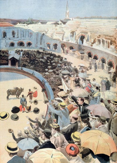 Corrida à Nîmes, illustration du Petit Journal, 1894 - French School
