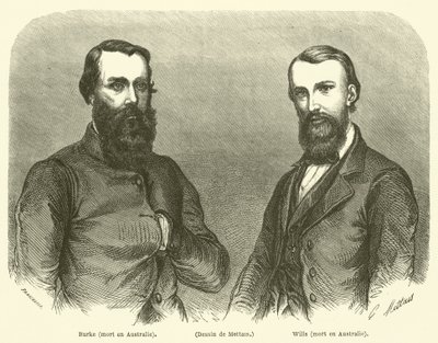 Burke, Wills, mort en Australie (gravure) - French School