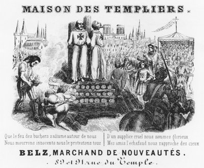 Brûlage des Templiers, en-tête de facture d