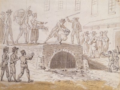 Buste de Marat jeté dans un égout, 5 février 1795 - French School