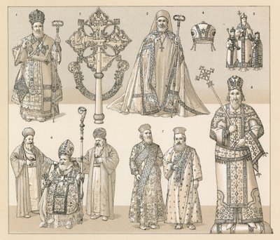 Costume byzantin et abyssinien - French School