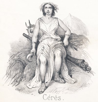 C Cérès: Fille de Saturne et Cybèle, elle fut nommée déesse de la terre ou de l