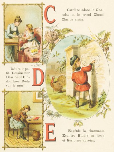 C D E: Chocolat, Dessinateur, Dinde - French School