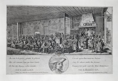 Cabaret du Tambour Royal par Jean Ramponneau, gravure - French School