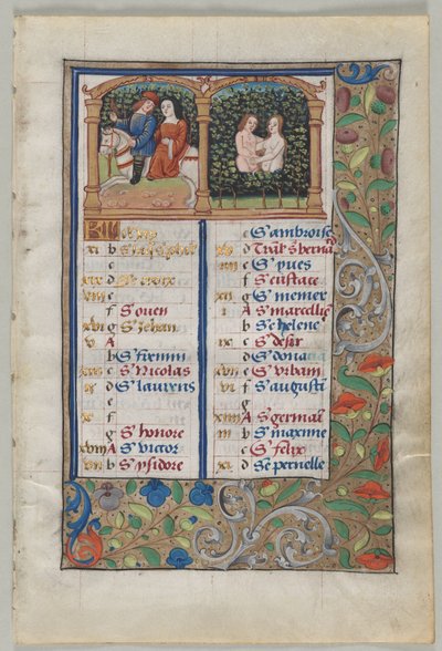 Page de calendrier pour mai (recto) - French School