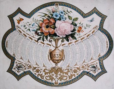 Calendrier pour 1839, gravé par Godefroy Engelmann (1788-1839) c.1838 - French School