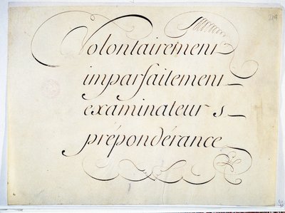 Calligraphie : pièce manuscrite vers 1670 par André François Roland - French School