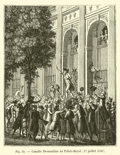 Camille Desmoulins au Palais-Royal, 17 juillet 1789 - French School