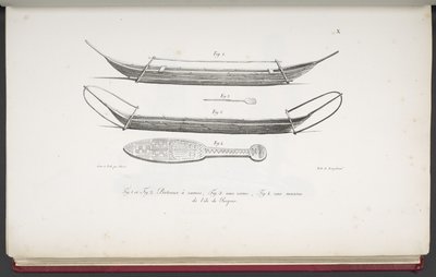 [Canoës, et une massue de l