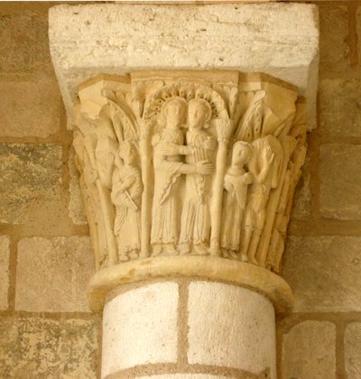 Chapiteau représentant la visitation - French School