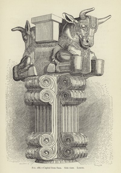 Chapiteau de Suse, Vue de côté, Louvre - French School