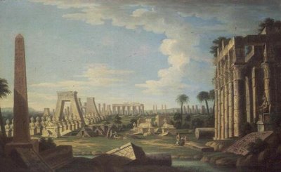 Caprice avec ruines égyptiennes - French School