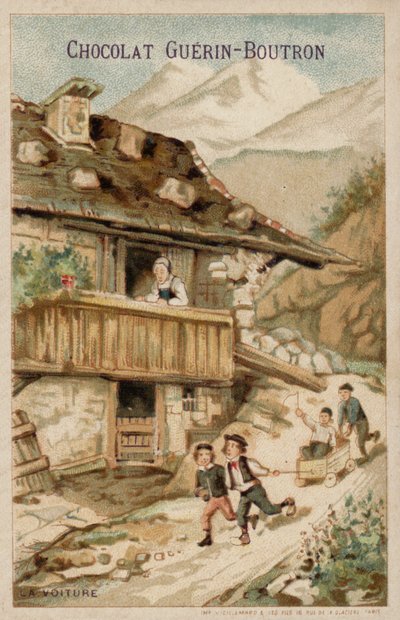 Voiture (chromolithographie) - French School