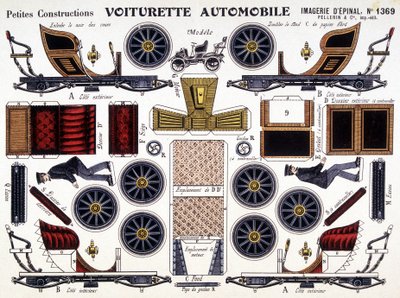 Chariot de voiture : Petites Constructions. 19ème siècle - French School
