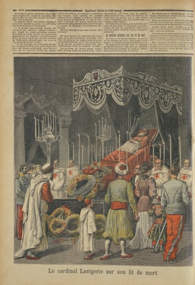 Le Cardinal Lavigerie (1825-92) sur son lit de mort, du Petit Journal, 17 décembre 1892 - French School