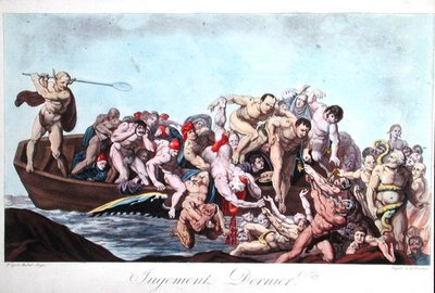 Caricature représentant Napoléon (1769-1821) au Jugement Dernier, c.1815 - French School