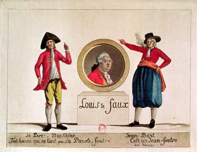 Caricature de Louis XVI, Louis le Faux, extrait de Le Père Duchesne, juin 1791 - French School