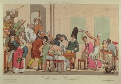 Caricature du Café des Aveugles, vers 1800 - French School
