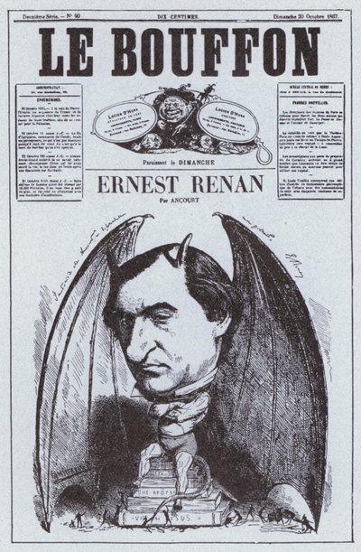 Caricature du philosophe français Ernest Renan - French School