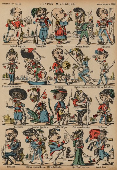 Caricatures de figures militaires - French School