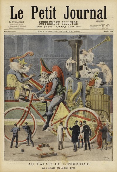 Chars de carnaval en préparation au Palais de l