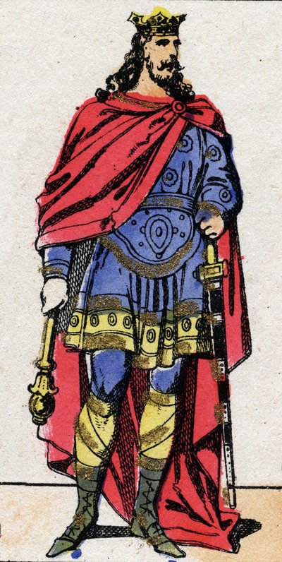Dynastie carolingienne : Portrait de Louis Ier dit le Pieux ou « le Débonnaire » (778-840) roi des Francs de 814 à 840. Imagerie d