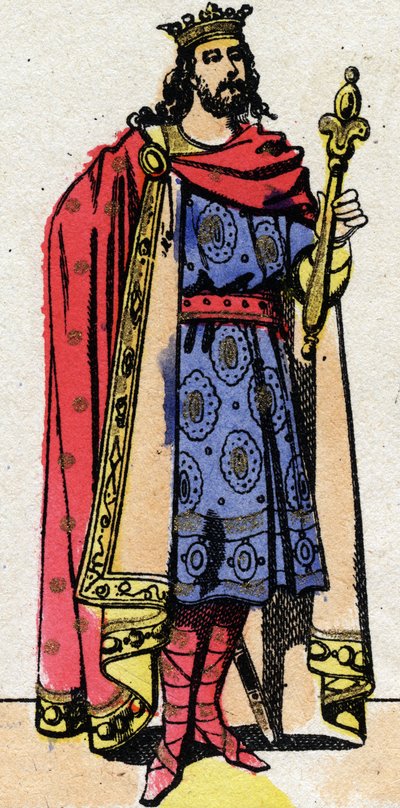 Dynastie carolingienne : Portrait de Charles III dit le Simple (879-929) roi des Francs de 898 à 922. Imagerie d