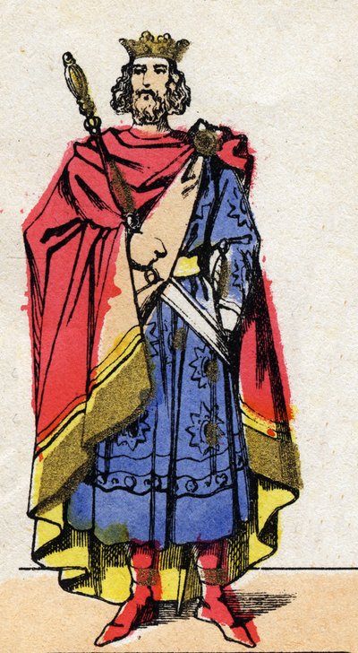 Dynastie carolingienne : Portrait de Lothaire (941-986), roi des Francs de 954 à 986. Imagerie d