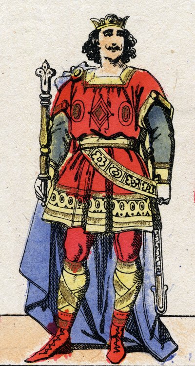 Dynastie carolingienne : Portrait de Louis II le Bègue (846-879), Roi des Francs de 877 à 879. Imagerie d
