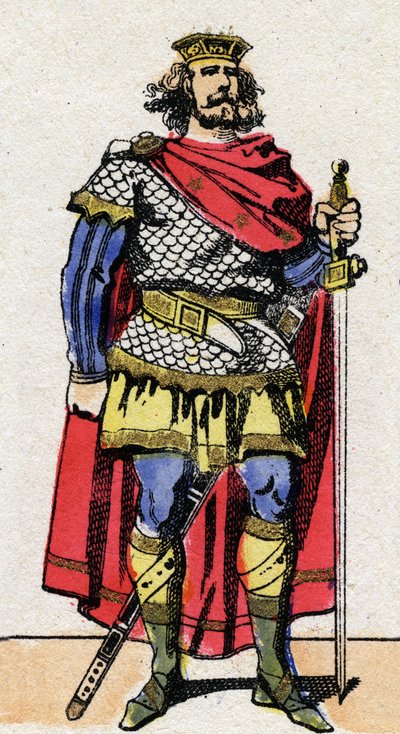 Dynastie carolingienne : Portrait de Pépin le Bref (715-768) roi des Francs de 751 à 768. Imagerie d