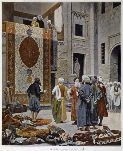 Marchands de tapis en Égypte - French School