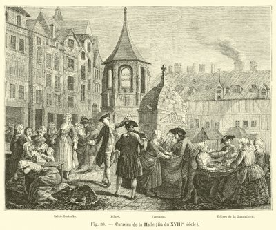 Carreau de la Halle, fin du XVIIIe siècle - French School