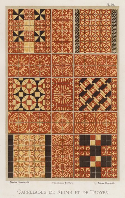 Carrelages de Reims et de Troyes - French School