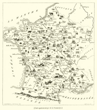 Carte gastronomique de la France - French School