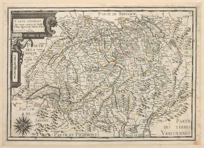 Carte générale des treize cantons de Suisse, Vallay, Ligues, Grise, Maison-Dieu, et Valteline - French School